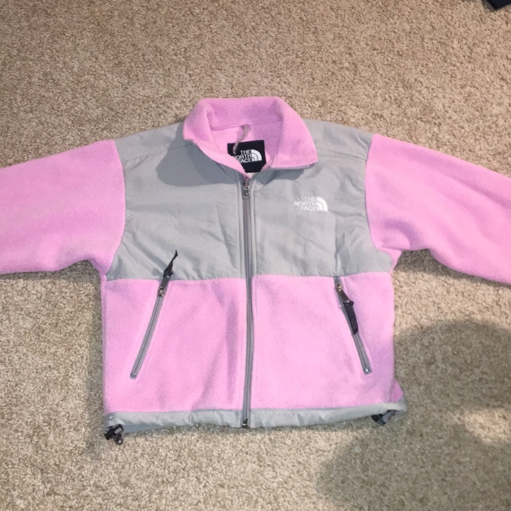 North Face pink small zip up jacket